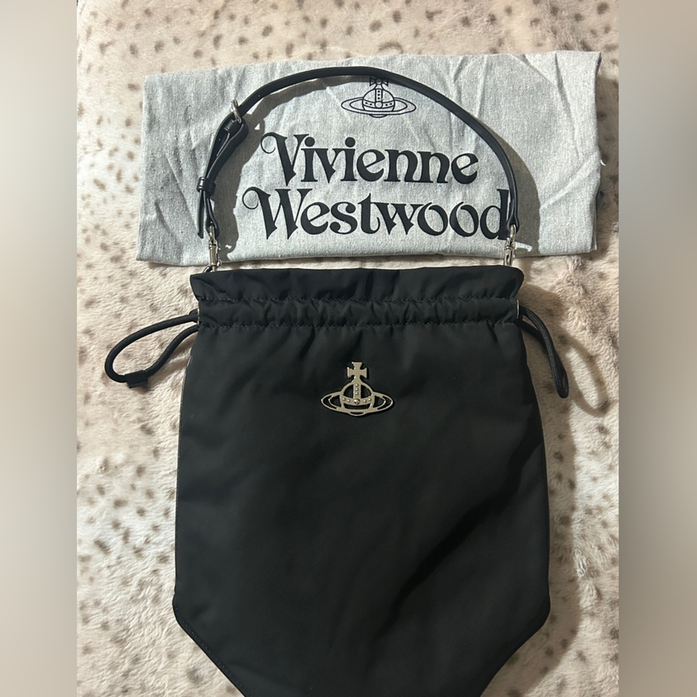 Vivienne Westwood Black Drawstring messenger bag